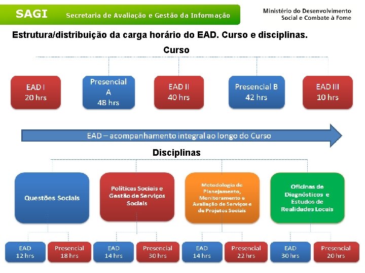 SAGI Secretaria de Avaliação e Gestão da Informação Estrutura/distribuição da carga horário do EAD.