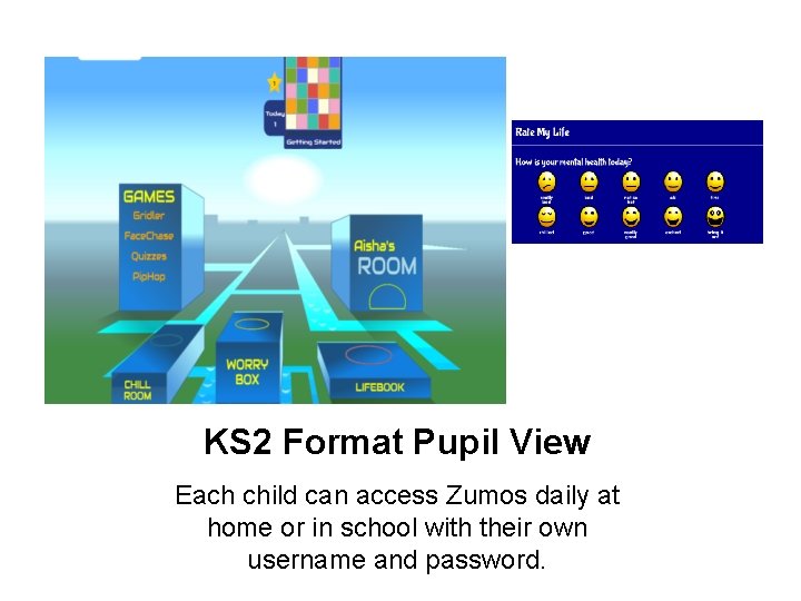 KS 2 Format Pupil View Each child can access Zumos daily at home or