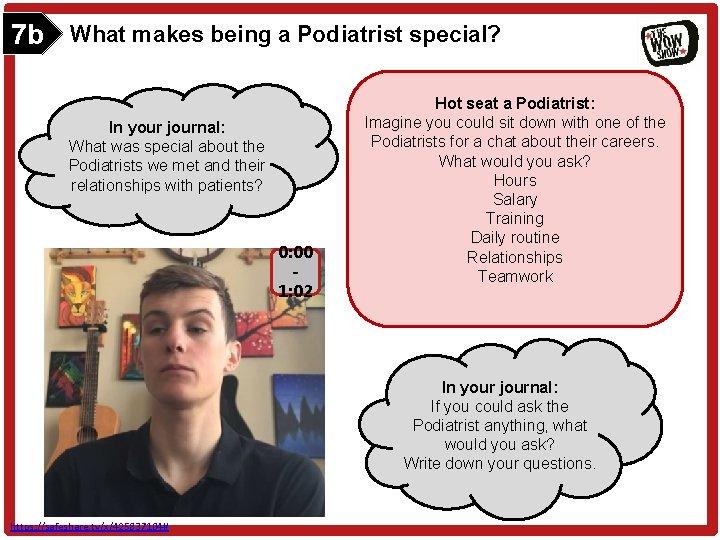 7 b What makes being a Podiatrist special? In your journal: What was special