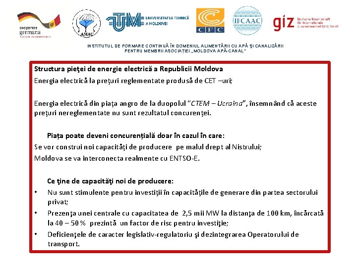 INSTITUTUL DE FORMARE CONTINUĂ ÎN DOMENIUL ALIMENTĂRII CU APĂ ŞI CANALIZĂRII PENTRU MEMBRII ASOCIAȚIEI