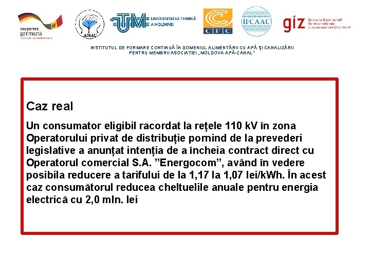 INSTITUTUL DE FORMARE CONTINUĂ ÎN DOMENIUL ALIMENTĂRII CU APĂ ŞI CANALIZĂRII PENTRU MEMBRII ASOCIAȚIEI