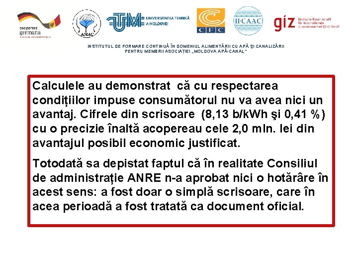 INSTITUTUL DE FORMARE CONTINUĂ ÎN DOMENIUL ALIMENTĂRII CU APĂ ŞI CANALIZĂRII PENTRU MEMBRII ASOCIAȚIEI