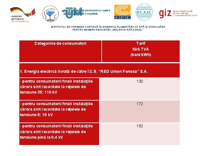 INSTITUTUL DE FORMARE CONTINUĂ ÎN DOMENIUL ALIMENTĂRII CU APĂ ŞI CANALIZĂRII PENTRU MEMBRII ASOCIAȚIEI