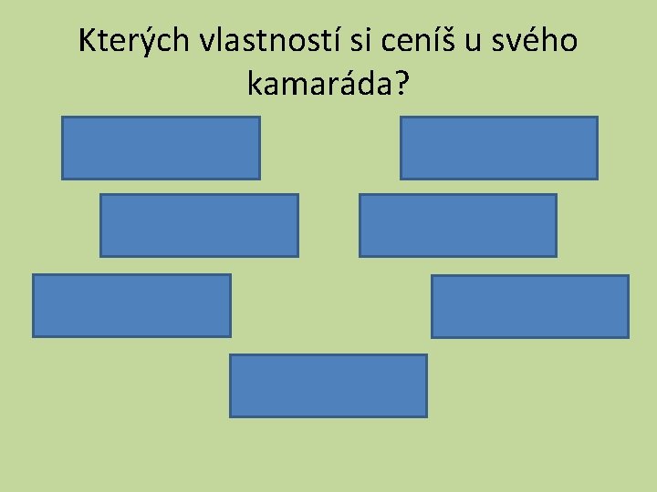 Kterých vlastností si ceníš u svého kamaráda? 