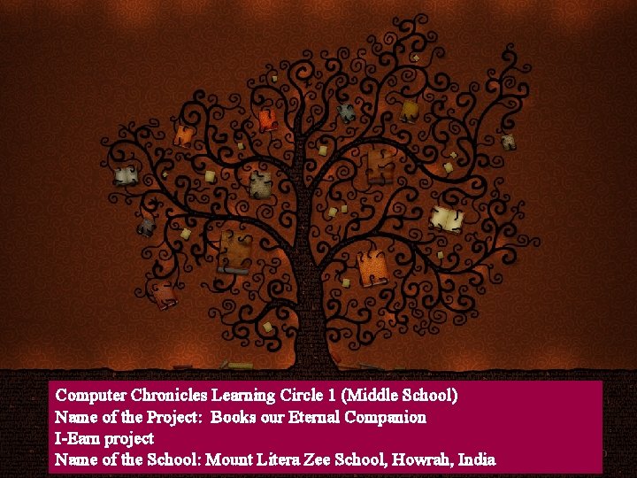 Computer Chronicles Learning Circle 1 (Middle School) Name of the Project: Books our Eternal