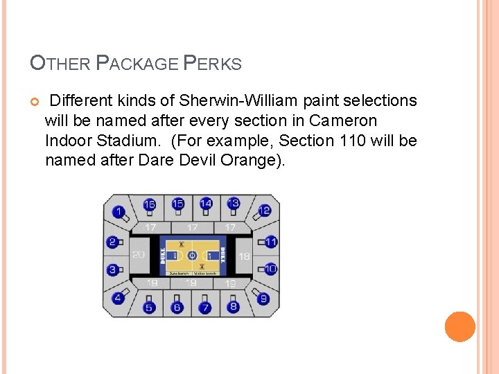 OTHER PACKAGE PERKS Different kinds of Sherwin-William paint selections will be named after every
