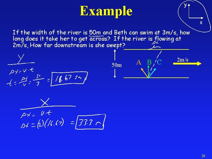 y Example x If the width of the river is 50 m and Beth