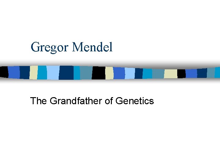 Gregor Mendel The Grandfather of Genetics 
