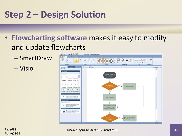 Step 2 – Design Solution • Flowcharting software makes it easy to modify and