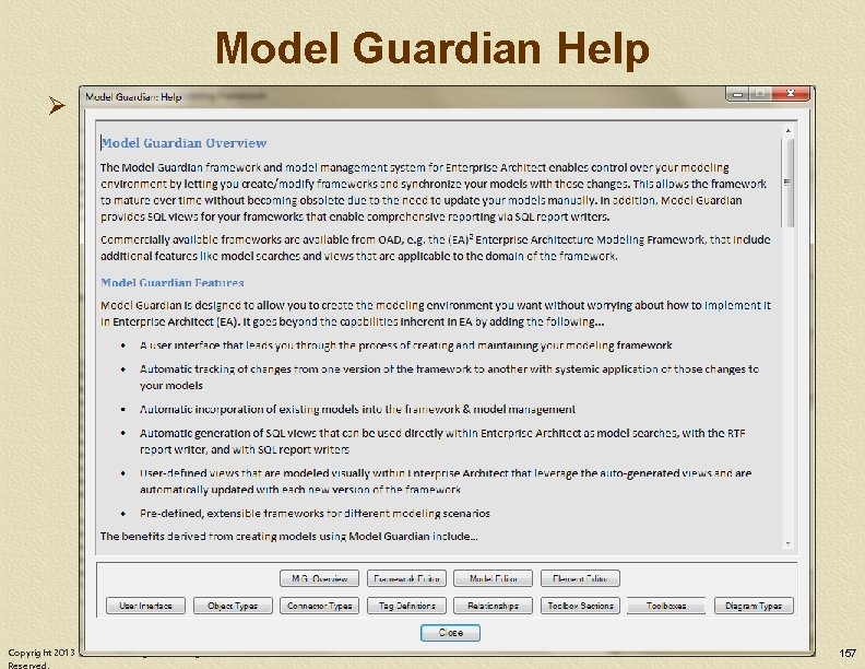 Model Guardian Help Ø About Model Guardian Copyright 2013 OAD Consulting, Inc. . All