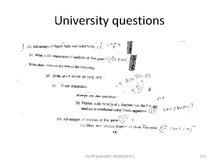 University questions IES-IPS ACADEMY, INDORE(M. P. ) 170 