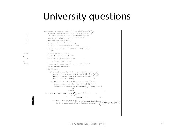 University questions IES-IPS ACADEMY, INDORE(M. P. ) 25 