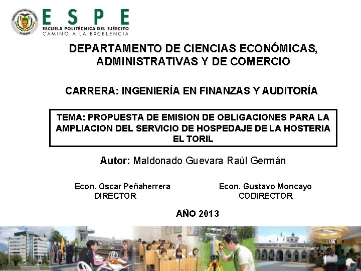 DEPARTAMENTO DE CIENCIAS ECONMICAS ADMINISTRATIVAS Y DE COMERCIO