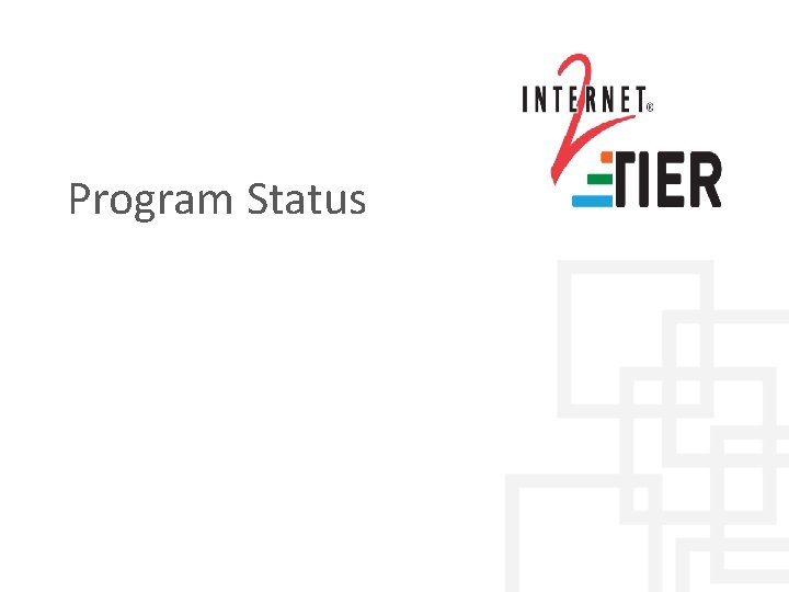  Program Status 