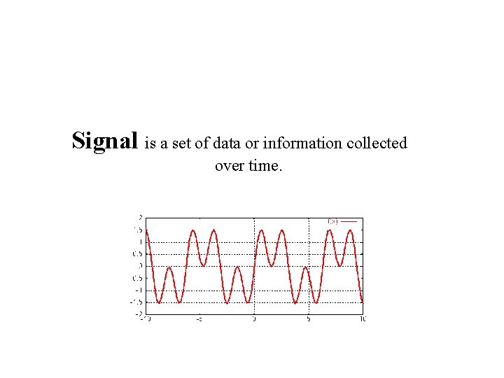 Signal is a set of data or information collected over time. 