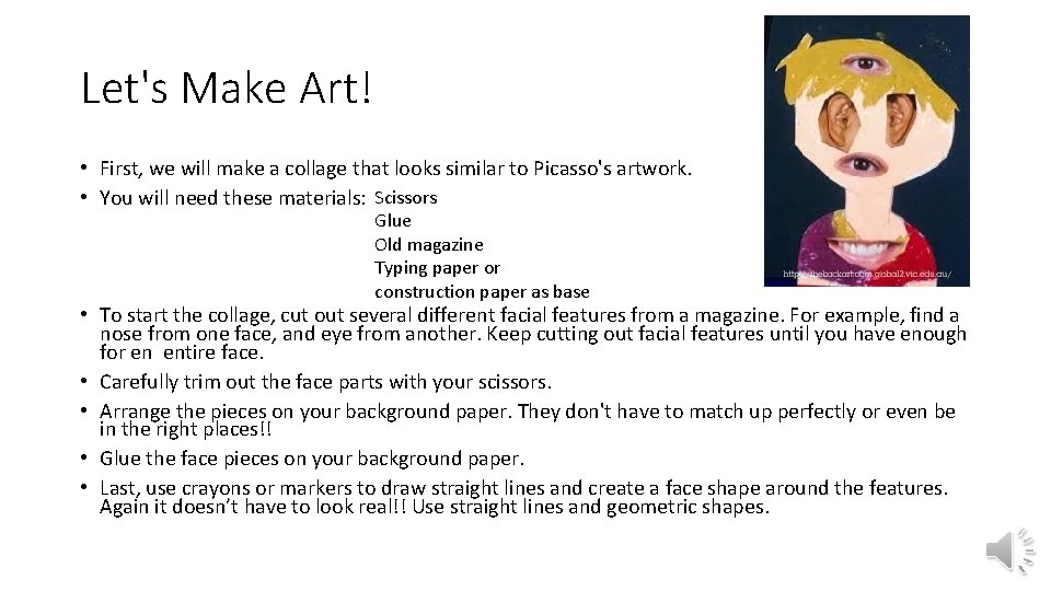 Let's Make Art! • First, we will make a collage that looks similar to Let's Make Art! • First, we will make a collage that looks similar to