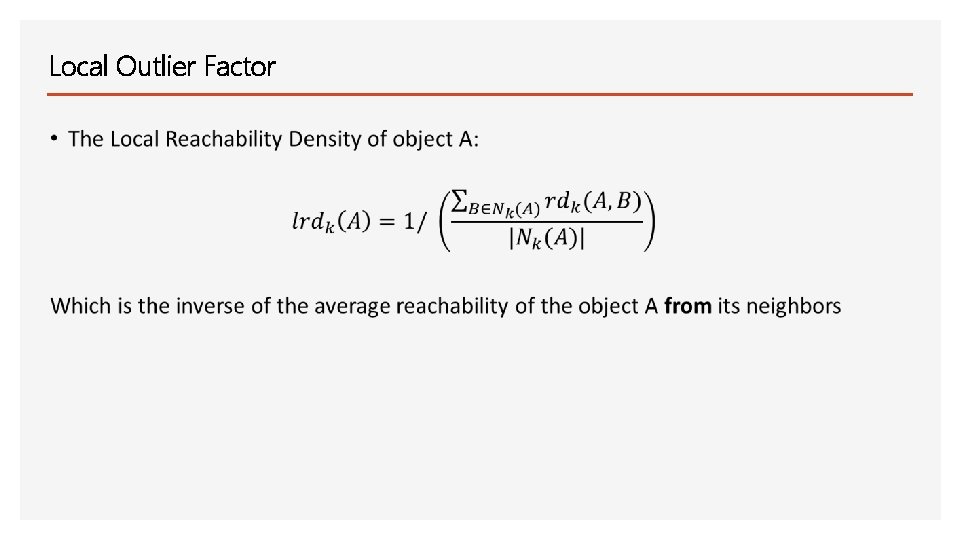 Local Outlier Factor 