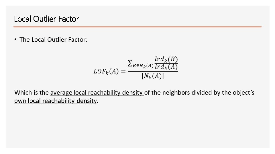 Local Outlier Factor 