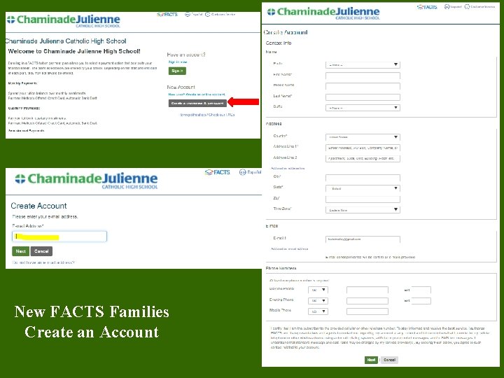 New FACTS Families Create an Account 