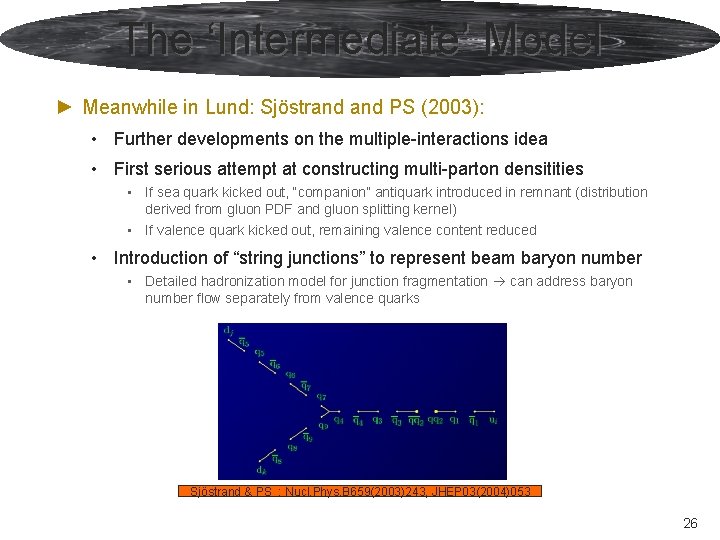 The ‘Intermediate’ Model ► Meanwhile in Lund: Sjöstrand PS (2003): • Further developments on The ‘Intermediate’ Model ► Meanwhile in Lund: Sjöstrand PS (2003): • Further developments on