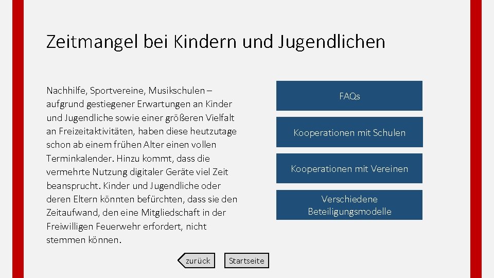 Zeitmangel bei Kindern und Jugendlichen Nachhilfe, Sportvereine, Musikschulen – aufgrund gestiegener Erwartungen an Kinder