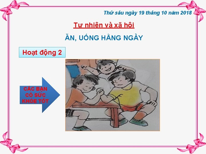 Thứ sáu ngày 19 tháng 10 năm 2018 Tự nhiên và xã hội ĂN,