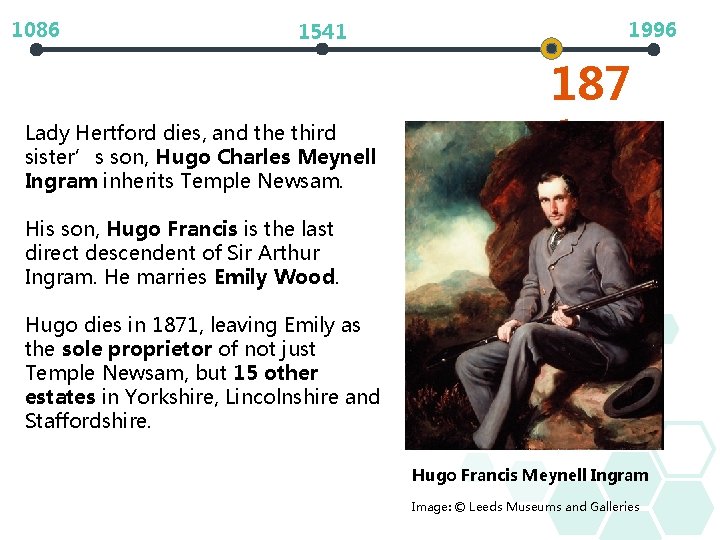 1086 1541 Lady Hertford dies, and the third sister’s son, Hugo Charles Meynell Ingram