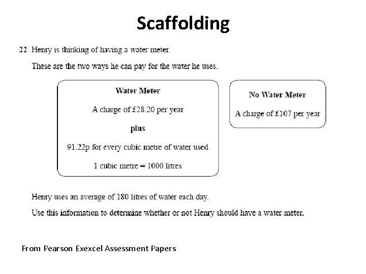 Scaffolds Example In Math Improving the Teaching and Learning of Mathematics in