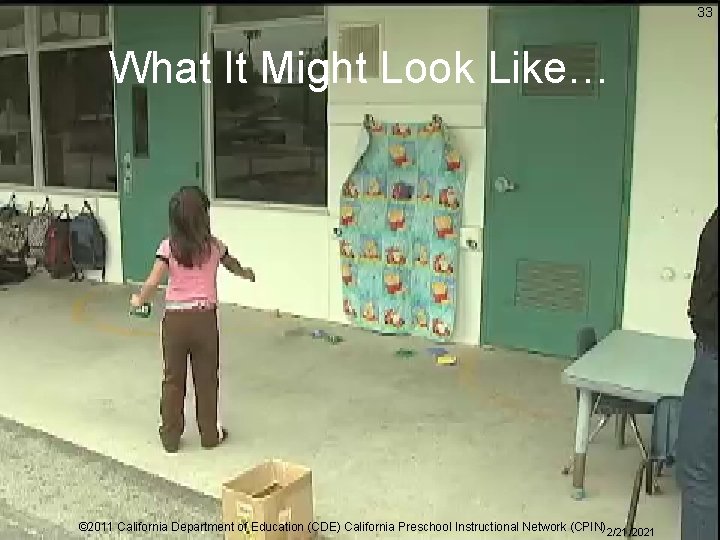 33 What It Might Look Like… © 2011 California Department of Education (CDE) California 33 What It Might Look Like… © 2011 California Department of Education (CDE) California