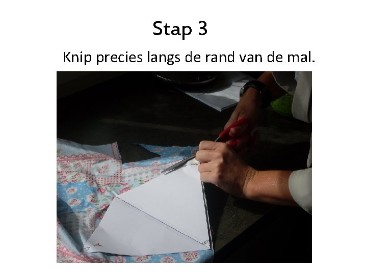 Stap 3 Knip precies langs de rand van de mal. 