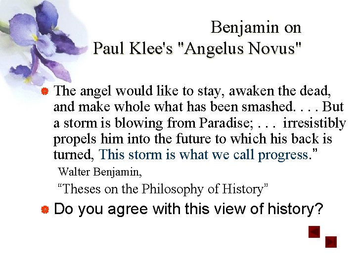 Benjamin on Paul Klee's "Angelus Novus" | The angel would like to stay, awaken