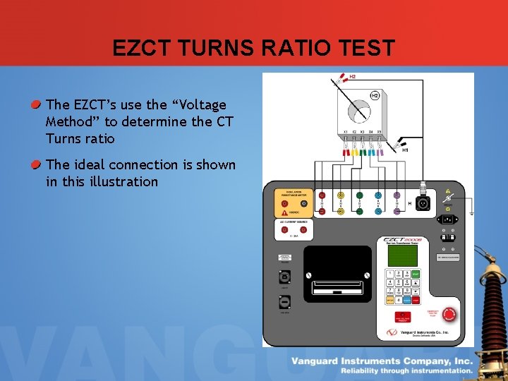 EZCT TURNS RATIO TEST The EZCT’s use the “Voltage Method” to determine the CT EZCT TURNS RATIO TEST The EZCT’s use the “Voltage Method” to determine the CT