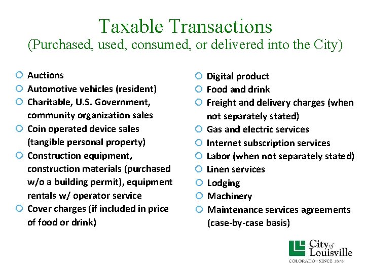Taxable Transactions (Purchased, used, consumed, or delivered into the City) Auctions Automotive vehicles (resident) Taxable Transactions (Purchased, used, consumed, or delivered into the City) Auctions Automotive vehicles (resident)