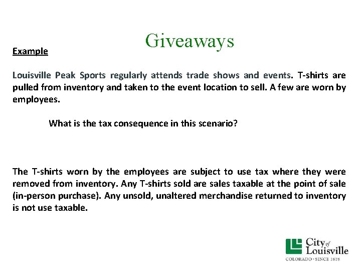 Example Giveaways Louisville Peak Sports regularly attends trade shows and events. T-shirts are pulled Example Giveaways Louisville Peak Sports regularly attends trade shows and events. T-shirts are pulled