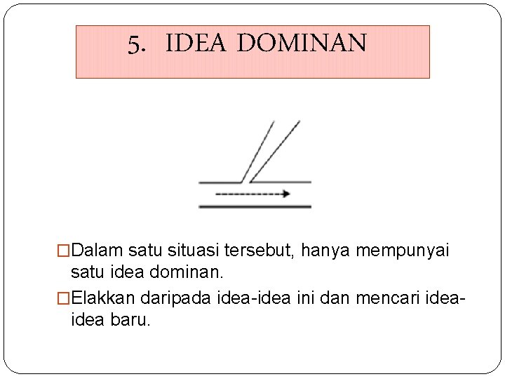 5. IDEA DOMINAN �Dalam satu situasi tersebut, hanya mempunyai satu idea dominan. �Elakkan daripada