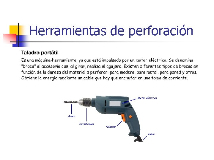 Herramientas de perforación 