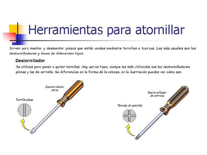 Herramientas para atornillar 