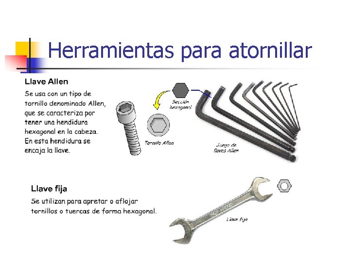 Herramientas para atornillar 