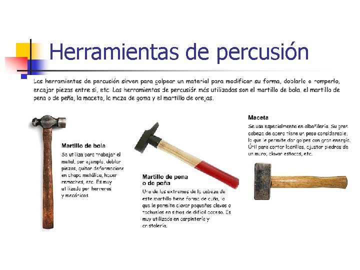 Herramientas de percusión 