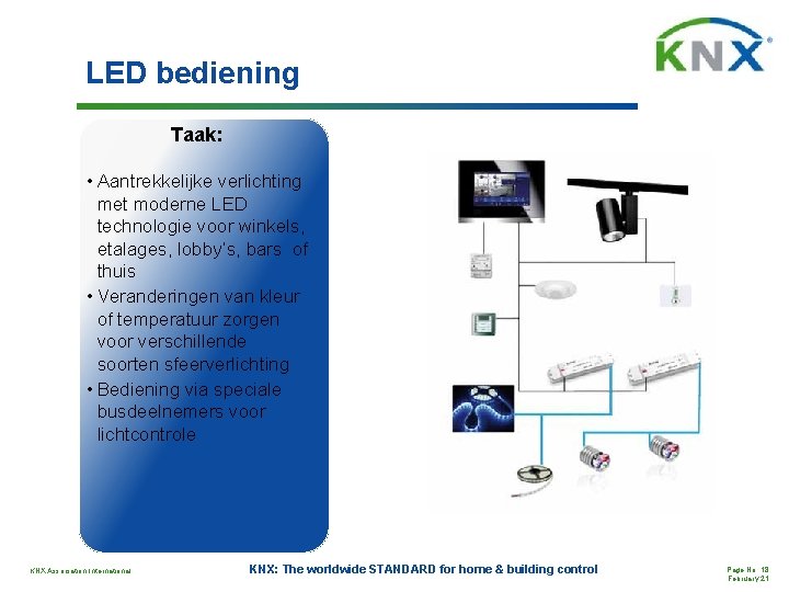 LED bediening Taak: • Aantrekkelijke verlichting met moderne LED technologie voor winkels, etalages, lobby’s,