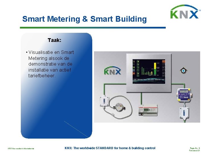 Smart Metering & Smart Building Taak: • Visualisatie en Smart Metering alsook de demonstratie