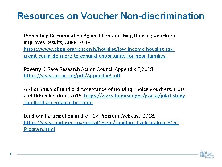Resources on Voucher Non-discrimination Prohibiting Discrimination Against Renters Using Housing Vouchers Improves Results, CBPP,