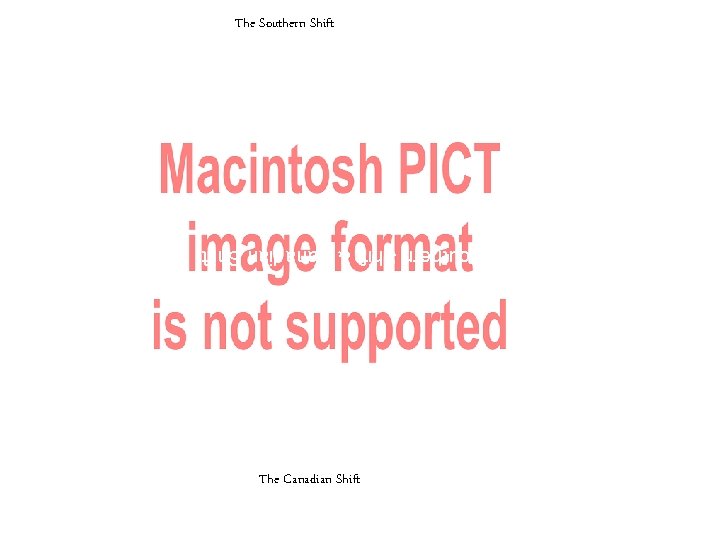 The Southern Shift & Canadian Shift The Canadian Shift 