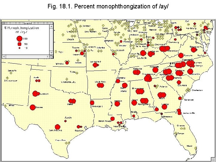 Fig. 18. 1. Percent monophthongization of /ay/ 