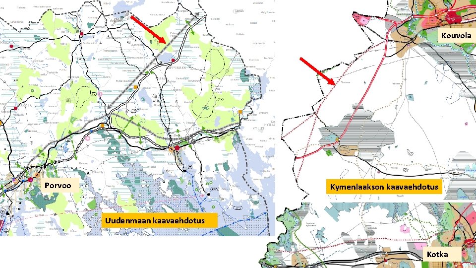 Kouvola Porvoo Kymenlaakson kaavaehdotus Uudenmaan kaavaehdotus Kotka 