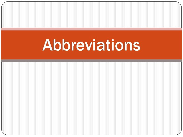 Abbreviations 