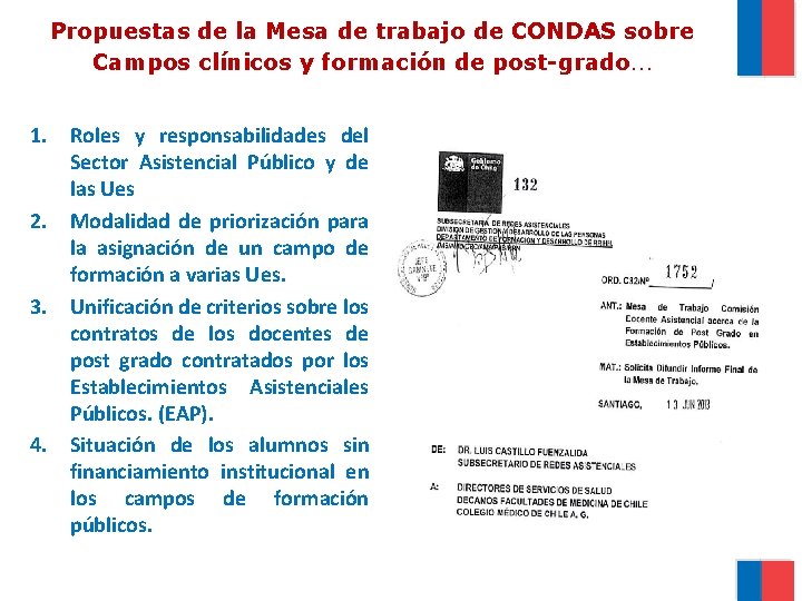 Propuestas de la Mesa de trabajo de CONDAS sobre Campos clínicos y formación de