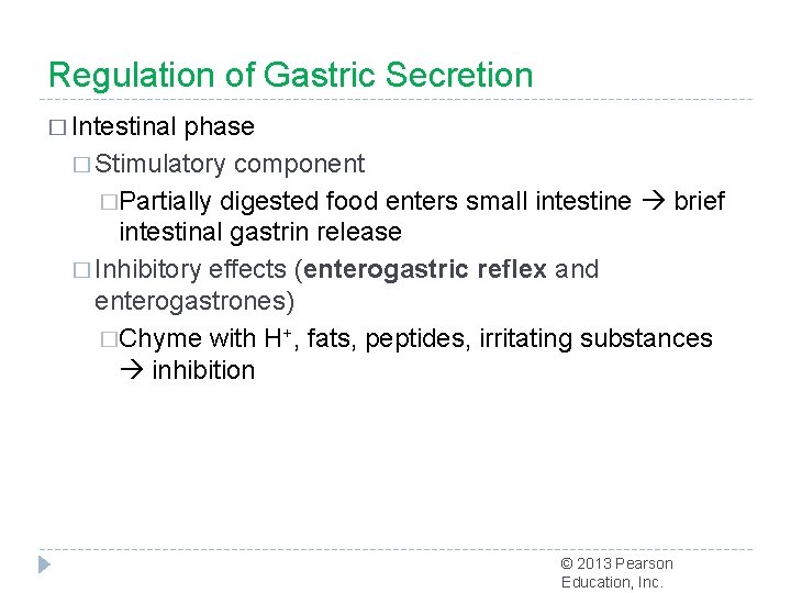 Regulation of Gastric Secretion � Intestinal phase � Stimulatory component �Partially digested food enters