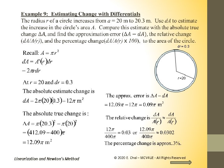  Linearization and Newton’s Method © 2020 E. Choi – MCV 4 UE -