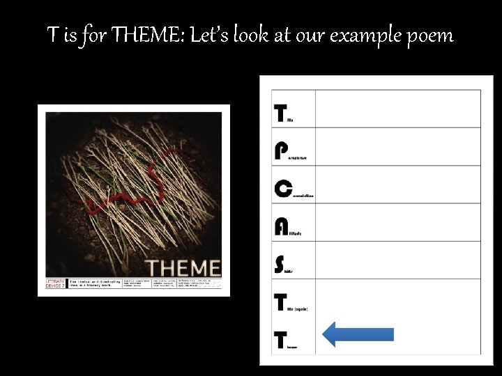 T is for THEME: Let’s look at our example poem 